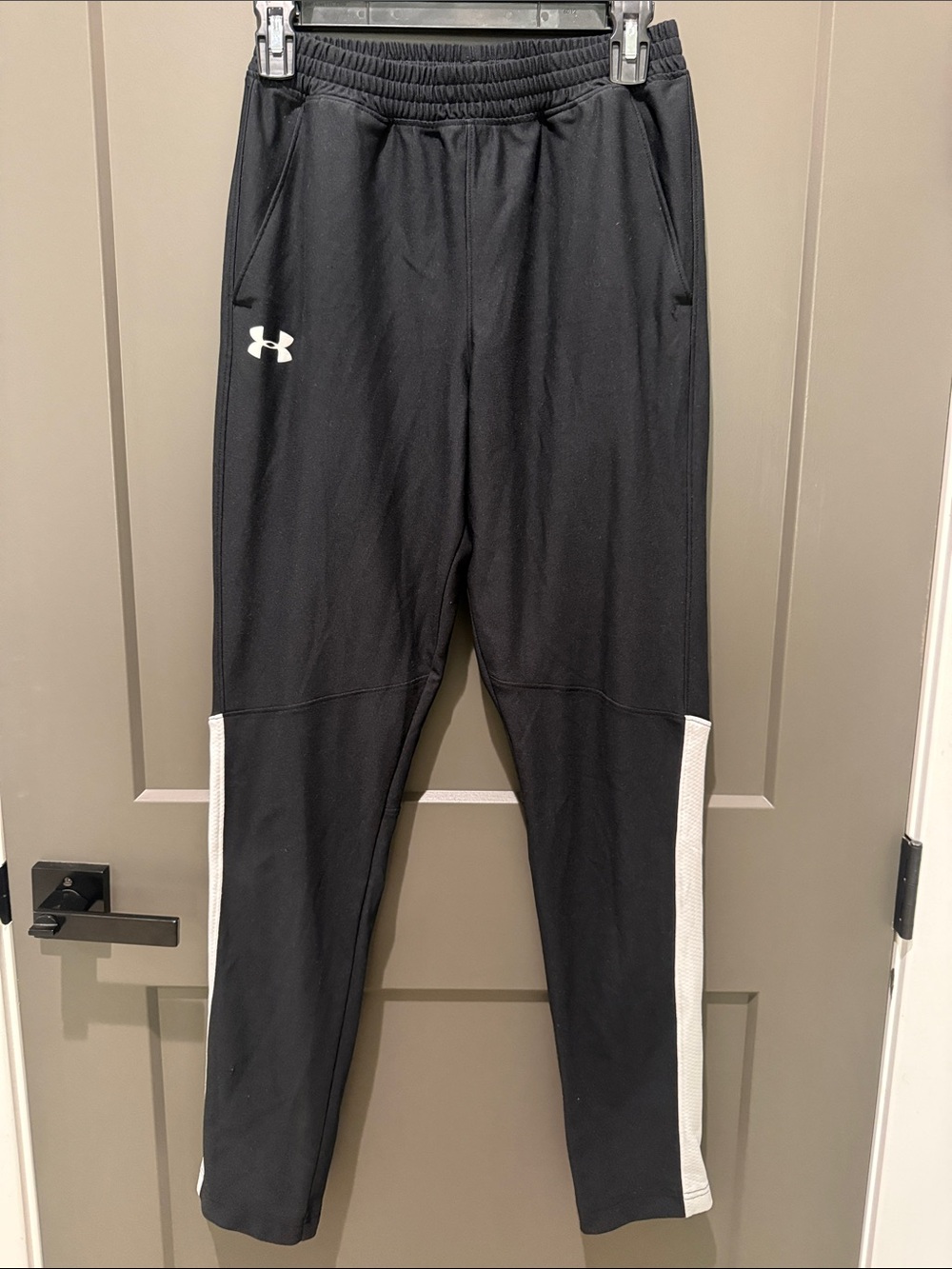 Under Armour Black Joggers with White Side Stripes - Men
